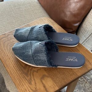 TOMS Women's Blue Denim Mules